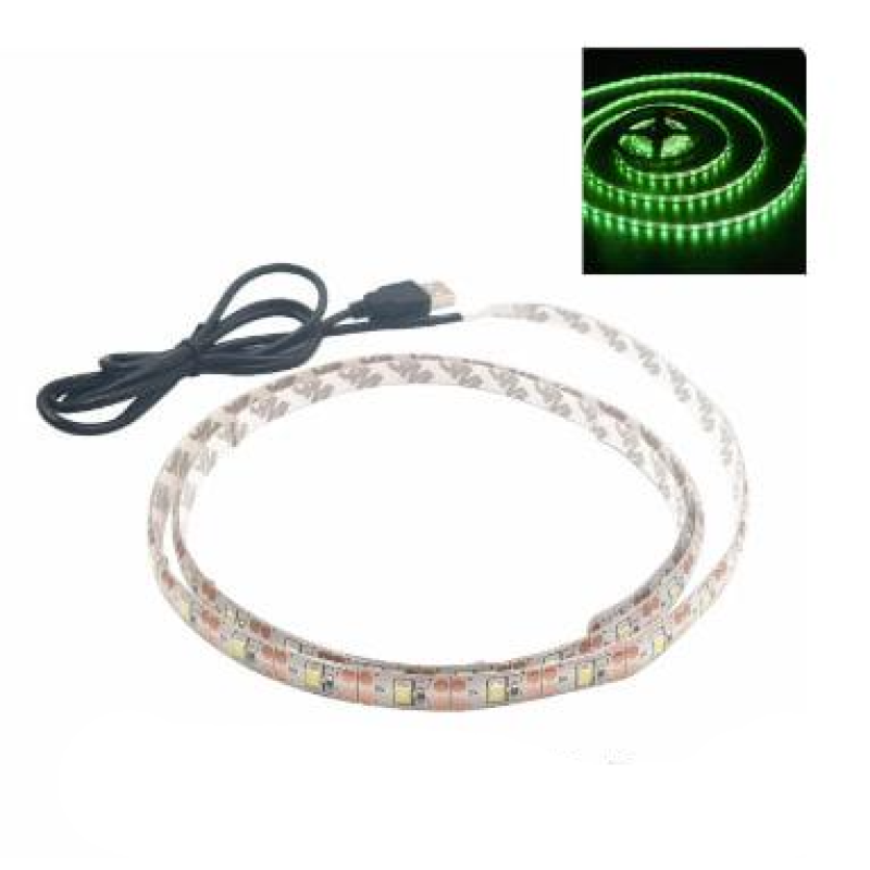 Світлодіодна LED стрічка 3м з живленням від повербанка або USB, зелена