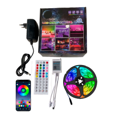 Світлодіодна Led стрічка 10м, Bluetooth, 44 кнопки ,блок живлення 12В, колір RGB 5050, підключення до смартфона, box