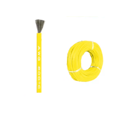 Кабель 24AWG 400M/roll дріт 0.2 мм², мідь у силіконовій ізоляції, 1м, багатожильний, жовтий