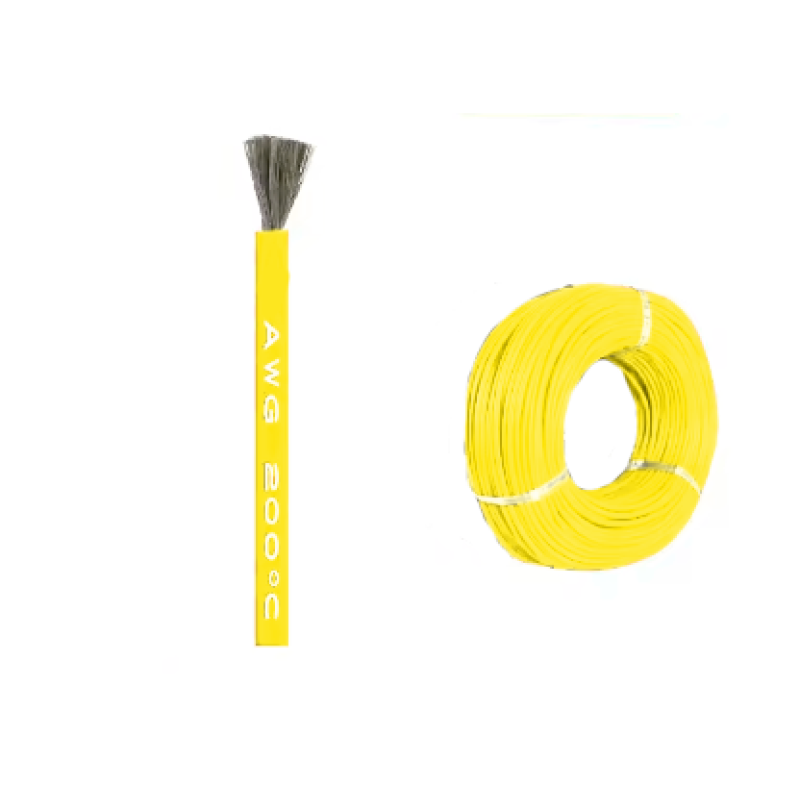 Кабель 24AWG 400M/roll дріт 0.2 мм², мідь у силіконовій ізоляції, 1м, багатожильний, жовтий