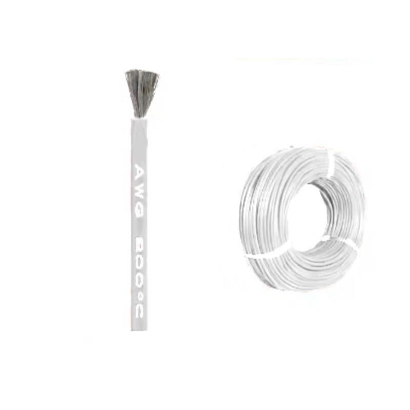 Кабель 24AWG 400M/roll дріт 0.2 мм², мідь , луджений у силіконовій ізоляції, 1м, багатожильний, білий