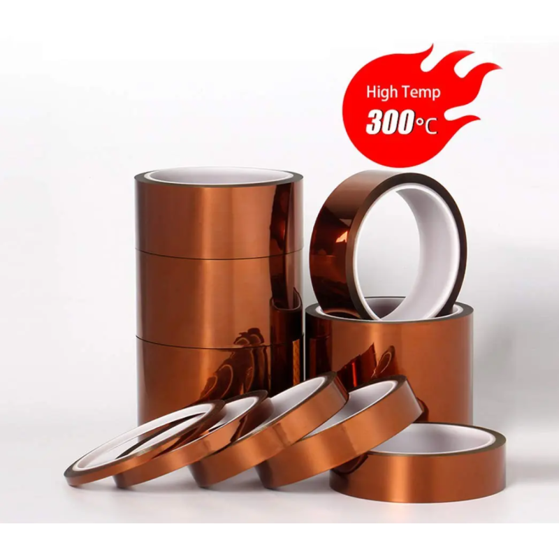 Каптоновий скотч 30 мм 33м, термостійкий, стрічка Kapton, до 300 градусів, поліімідна плівка