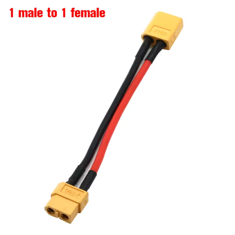 XT60 кабель силіконовий 10см удлинитель XT60 Male to XT60 Female 16AWG, переходник
