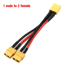 XT60 кабель 1 male to 2 female  силіконовий 10см удлинитель 14AWG, переходник