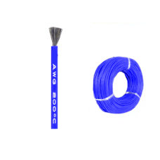 Кабель 26AWG 400M/roll дріт 0.15 мм², мідь , луджений у силіконовій ізоляції, 1м, багатожильний, синій