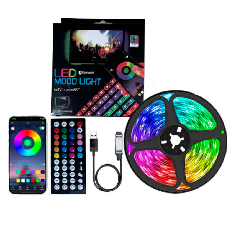 Світлодіодна Led стрічка 15м, Bluetooth, 44 кнопки  USB, колір RGB 5050, підключення до смартфона, box