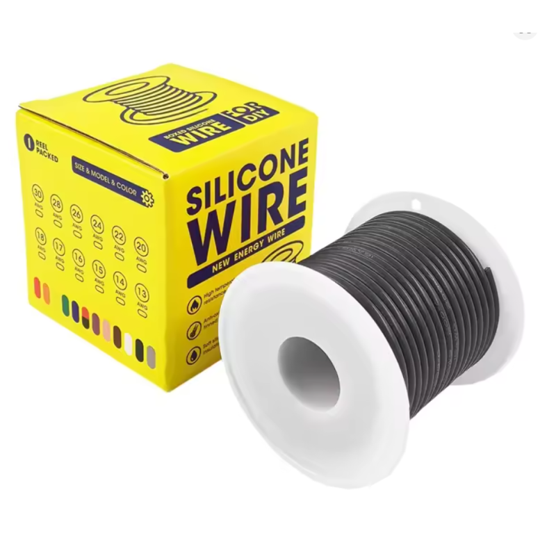 Кабель 20AWG дріт 0.5 мм², 30м мідь , луджений у силіконовій ізоляції, , багатожильний чорний