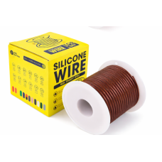 Кабель 28AWG 50m силиконовый 0.08 мм², медь луженый изоляция  силиконовый , многожильный, коричневий