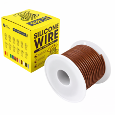 Кабель 24AWG 50m провод 0.2 мм², медь луженый  в силиконовой изоляции, многожильный, 0.001 Коричневый