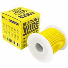 Кабель 24AWG 50m провод 0.2 мм², медь луженый  в силиконовой изоляции, многожильный, 0.001 Желтый