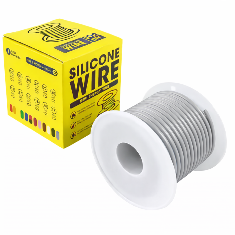 Кабель 30AWG 100m силиконовый 0.055 мм², медь луженый изоляция  силиконовый , многожильный 0.001, Сірий