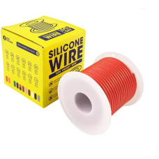 Кабель 18 AWG, довжиною 20 м, провід 0,75 мм², мідь, луджений, у силіконовій ізоляції, багатожильний, червоний