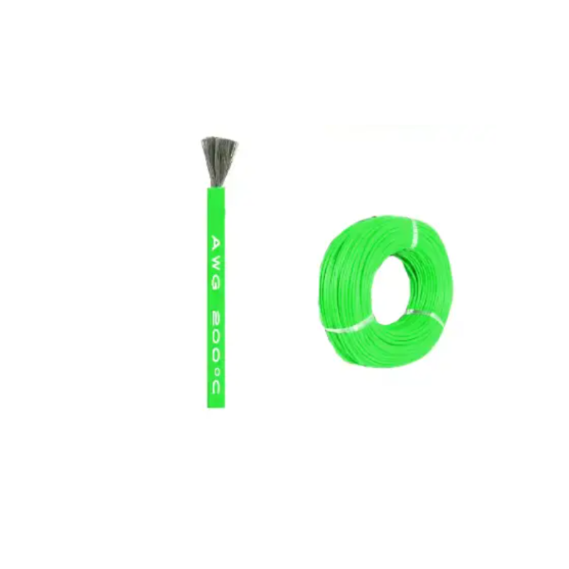 Кабель 28 AWG, довжина 1500 м, провід 0,08 мм², мідь, луджений, у силіконовій ізоляції, багатожильний, зелений