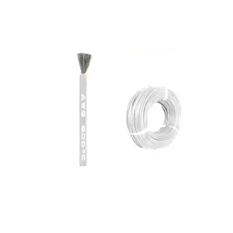 Кабель 30 AWG, довжина 2500 м, провід 0,055 мм², мідь, луджений, у силіконовій ізоляції, багатожильний, білий